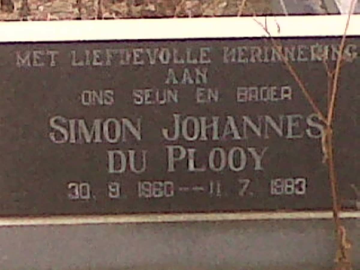 PLOOY Simon Johannes, du 1960-1983