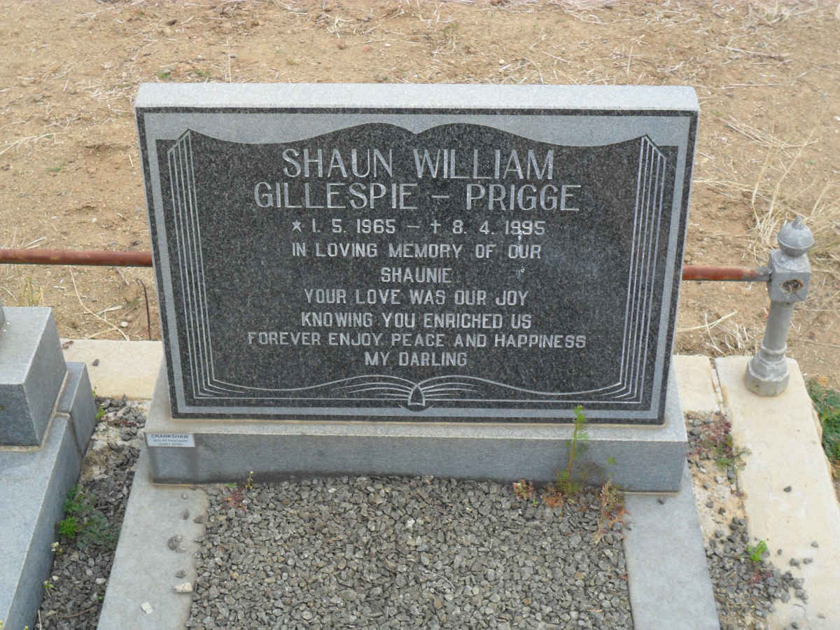 PRIGGE Shaun William, Gillespie 1965-1995
