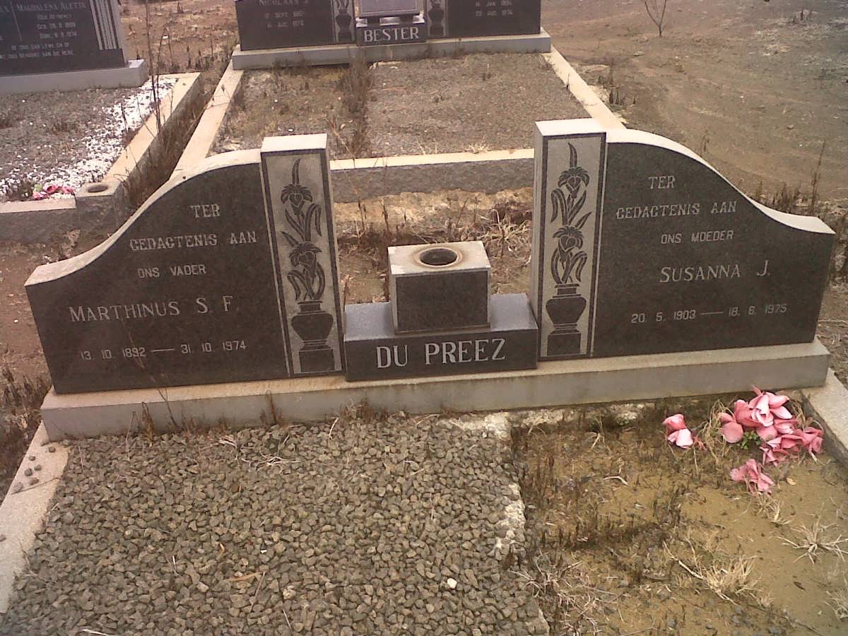 PREEZ Marthinus S.F., du 1892-1974 &amp; Susanna J. 1903-1975