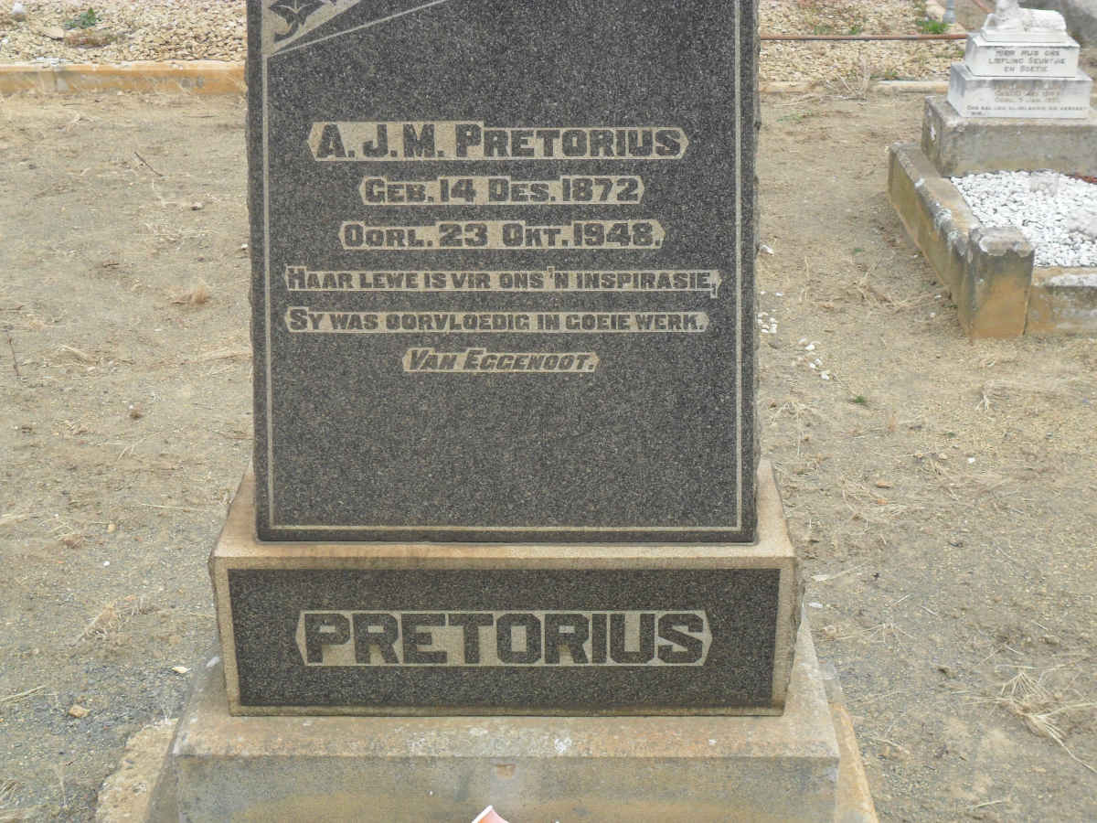 PRETORIUS A.J.M. 1872-1948
