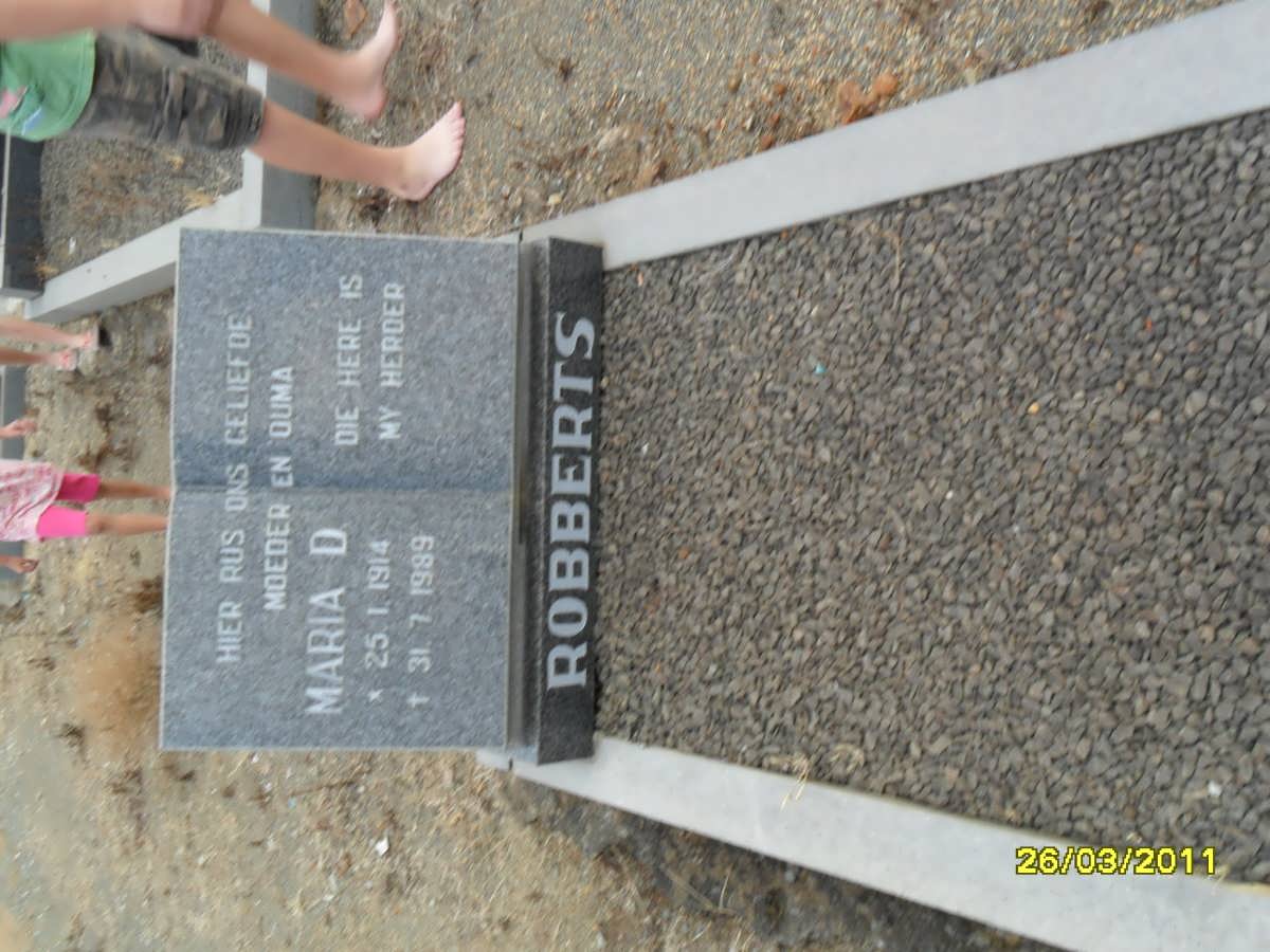 ROBBERTS Maria D. 1914-1989