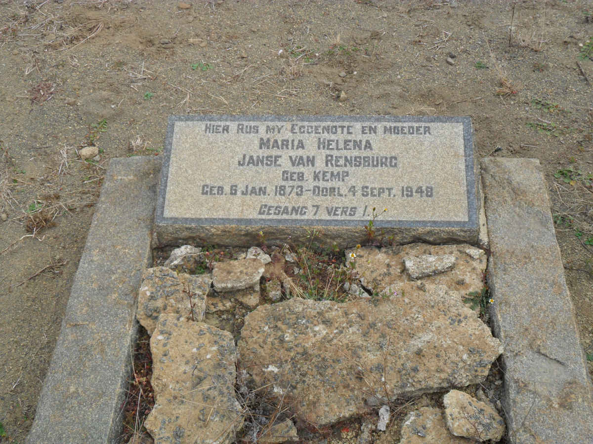 RENSBURG Maria Helena, Janse van nee KEMP 1873-1948