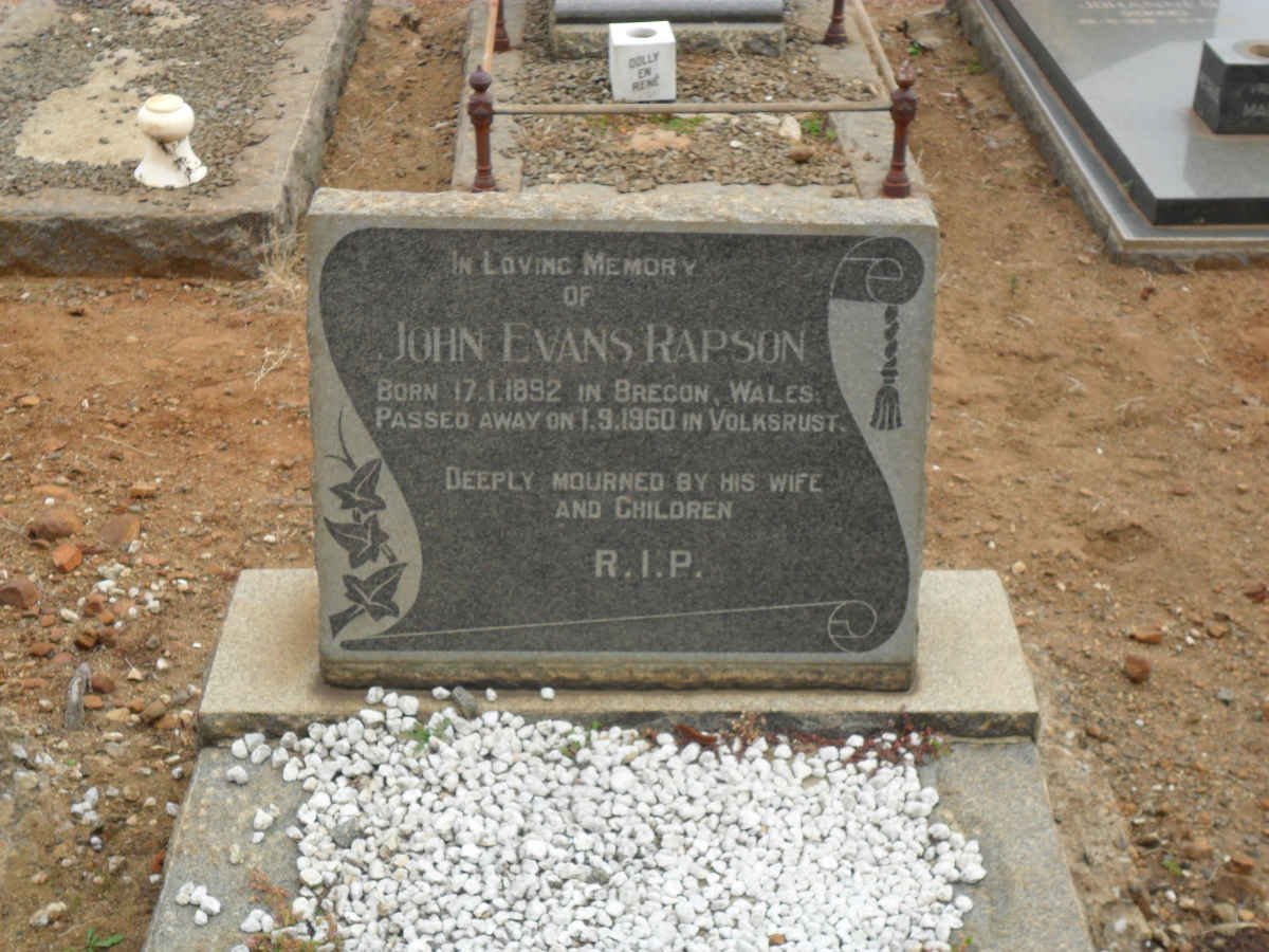 RAPSON John Evans 1892-1960