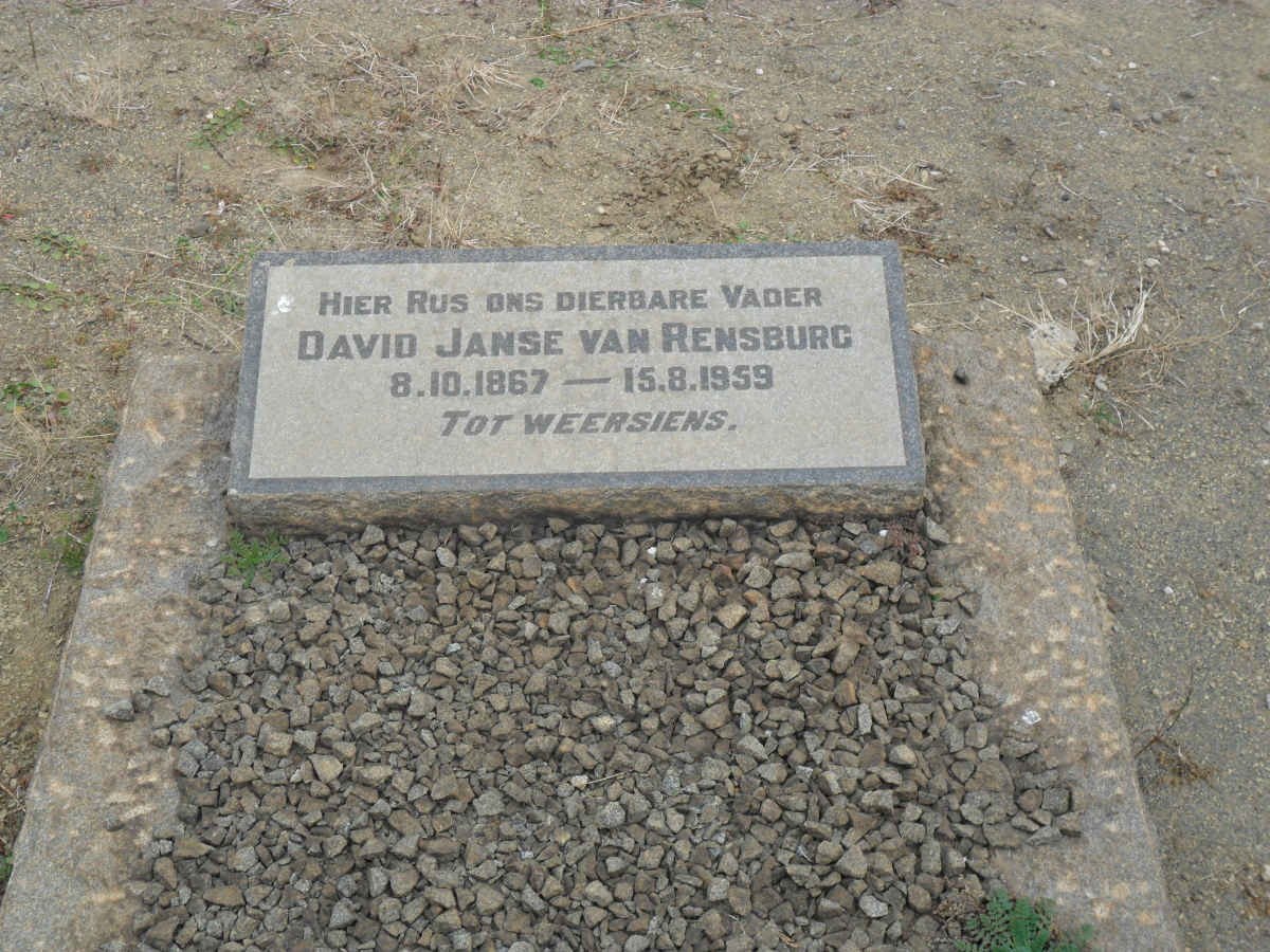 RENSBURG David Janse van 1867-1959