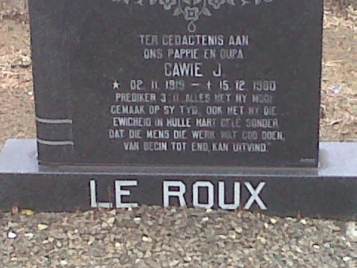 ROUX Gawie J., le 1919-1980