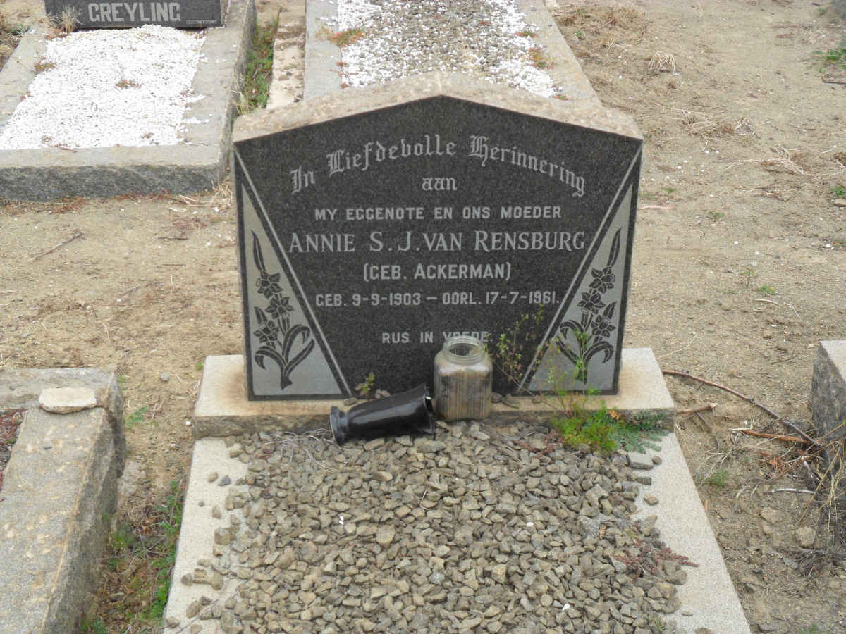 RENSBURG Annie S.J., van nee ACKERMAN 1903-1961