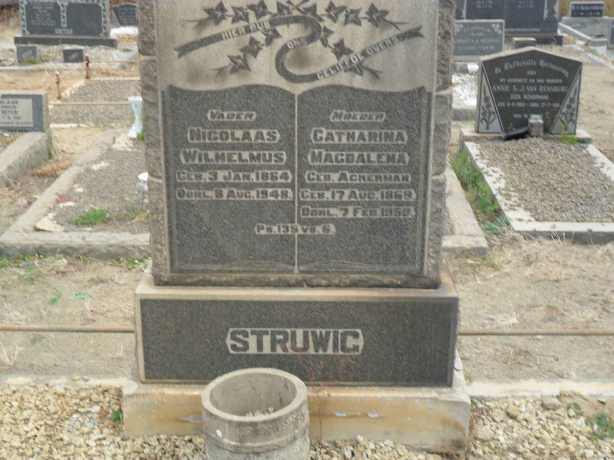 STRUWIG Nicolaas Wilhelmus 1864-1948 &amp; Catharina Magdalena ACKERMAN 1869-1950
