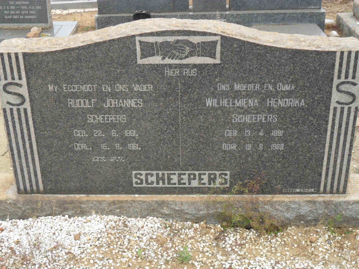 SCHEEPERS Rudolf Johannes 1891-1961 &amp; Wilhelmiena Hendrika 1891-1980