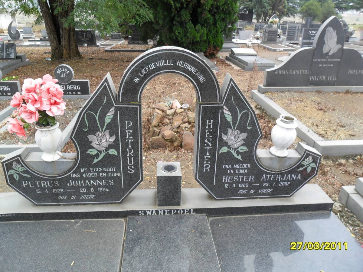 SWANEPOEL Petrus Johannes 1928-1984 &amp; Hester Aterjana 1929-2002