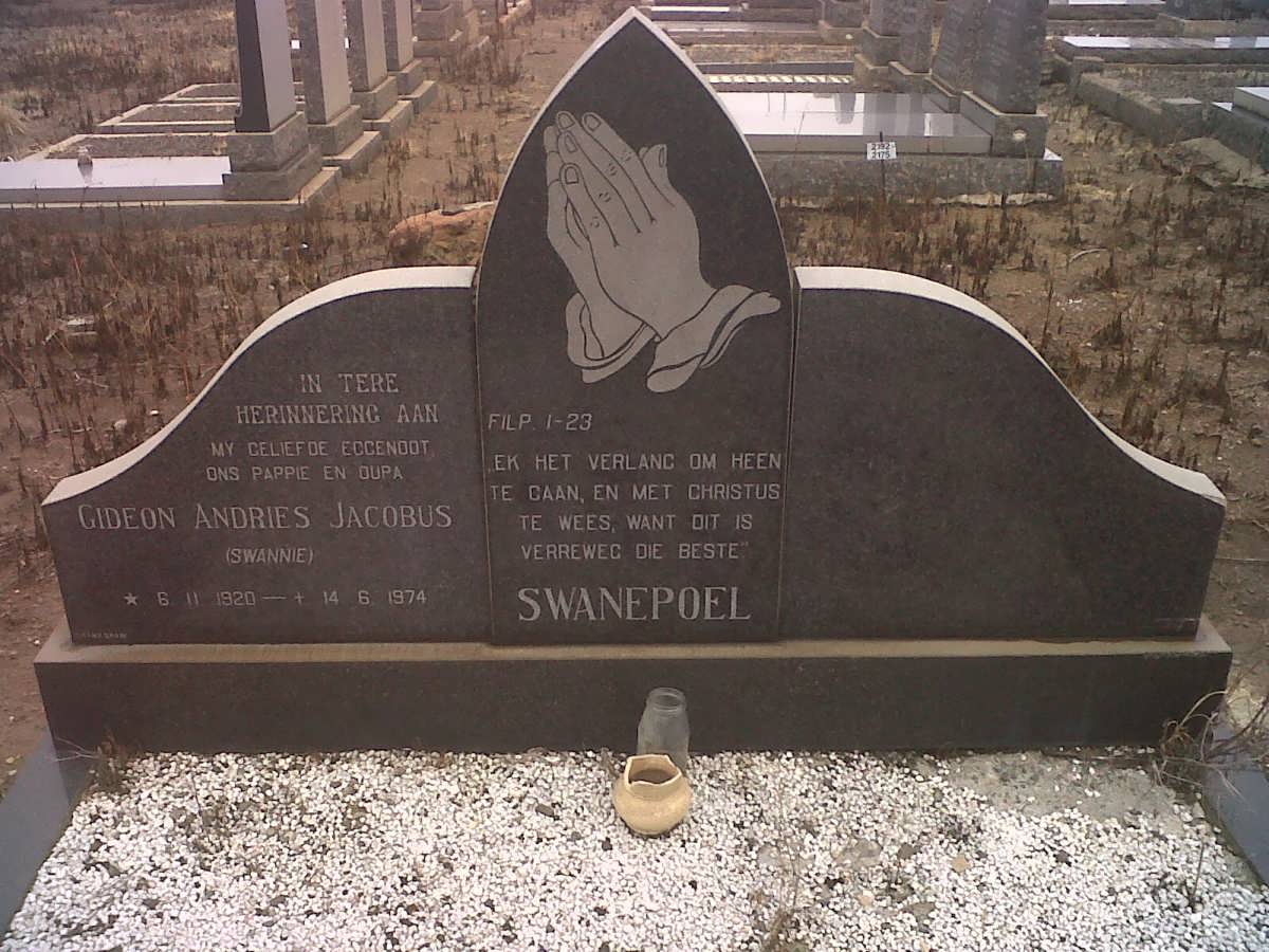 SWANEPOEL Gideon Andries Jacobus 1920-1974