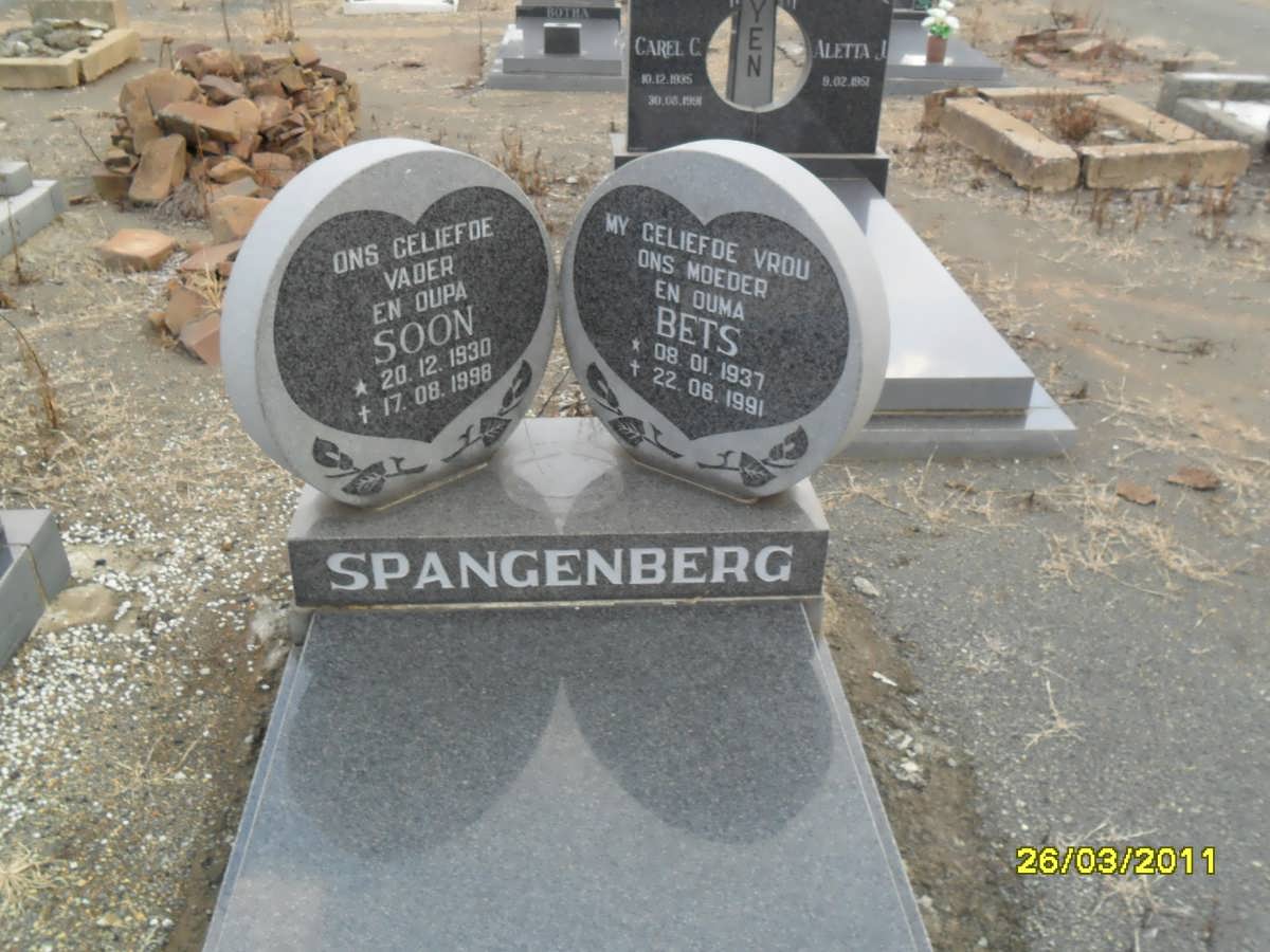 SPANGENBERG Soon 1930-1998 &amp; Bets 1937-1991 