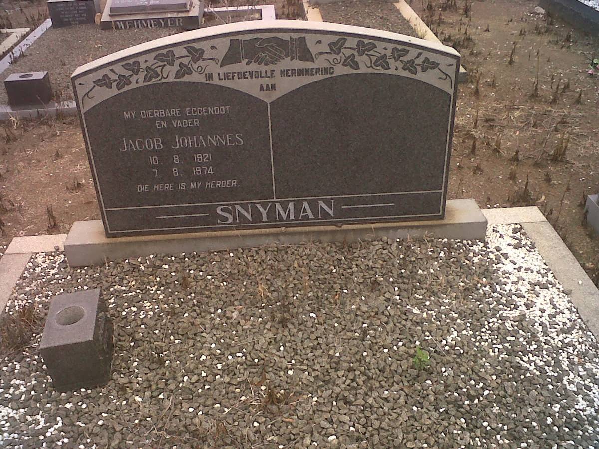 SNYMAN Jacob Johannes 1921-1974