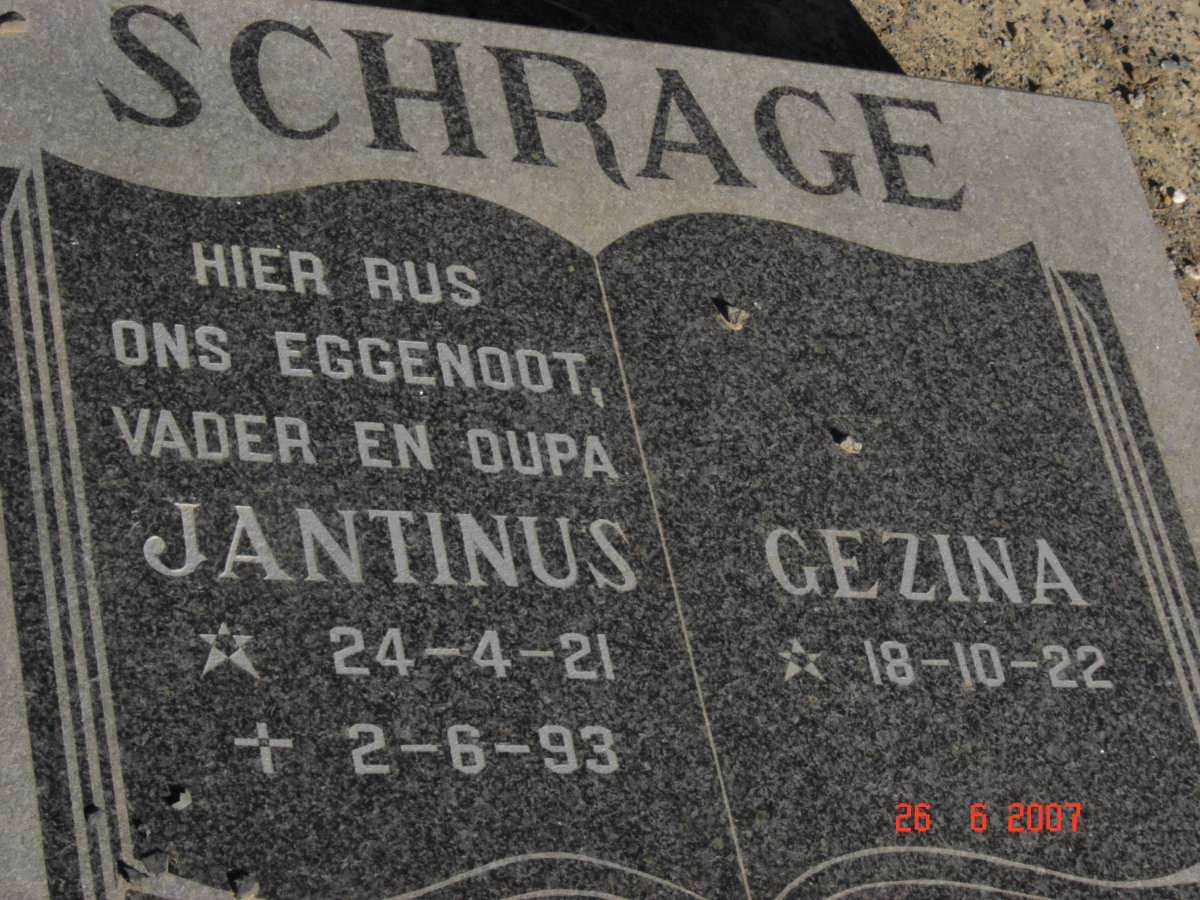 SCHRAGE Jantinus 1921-1993 &amp; Gezina 1922-