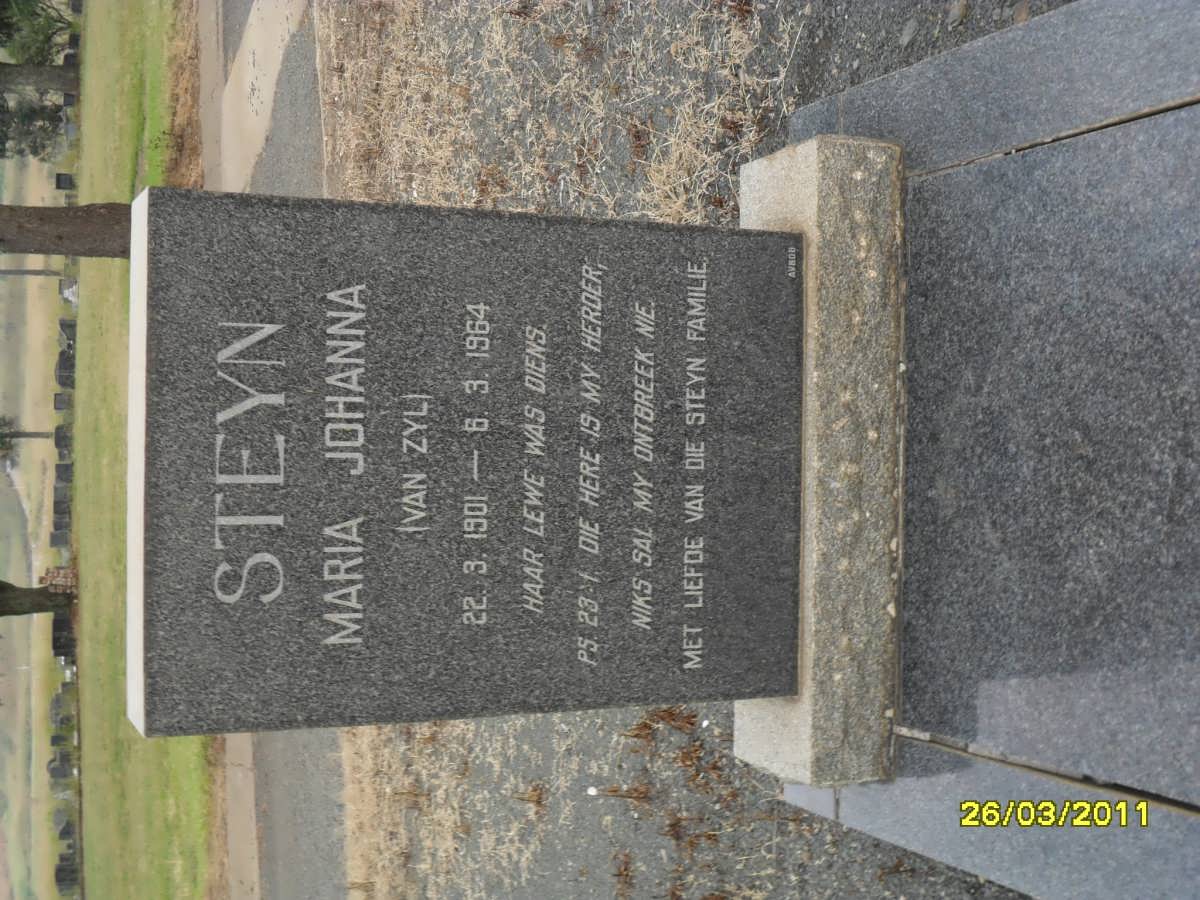 STEYN Maria Johanna nee VAN ZYL 1901-1964