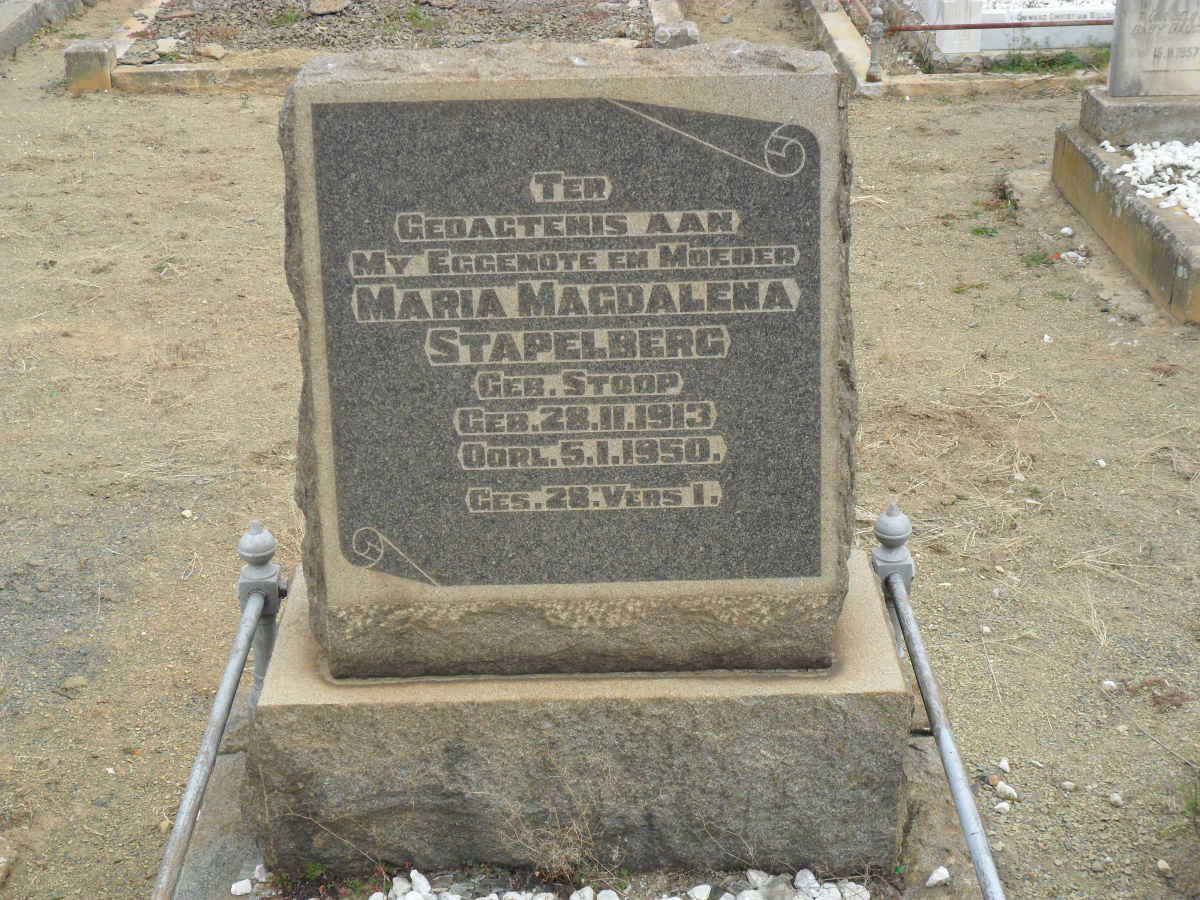 STAPELBERG Maria Magdalena nee STOOP 1913-1950