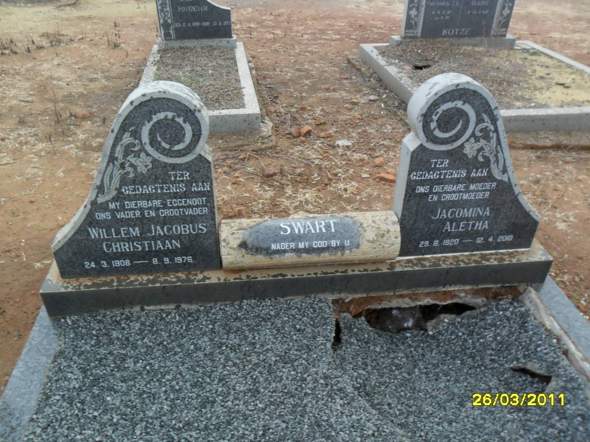 SWART Willem Jacobus Christiaan 1906-1976 &amp; Jacomina Aletha 1920-2000