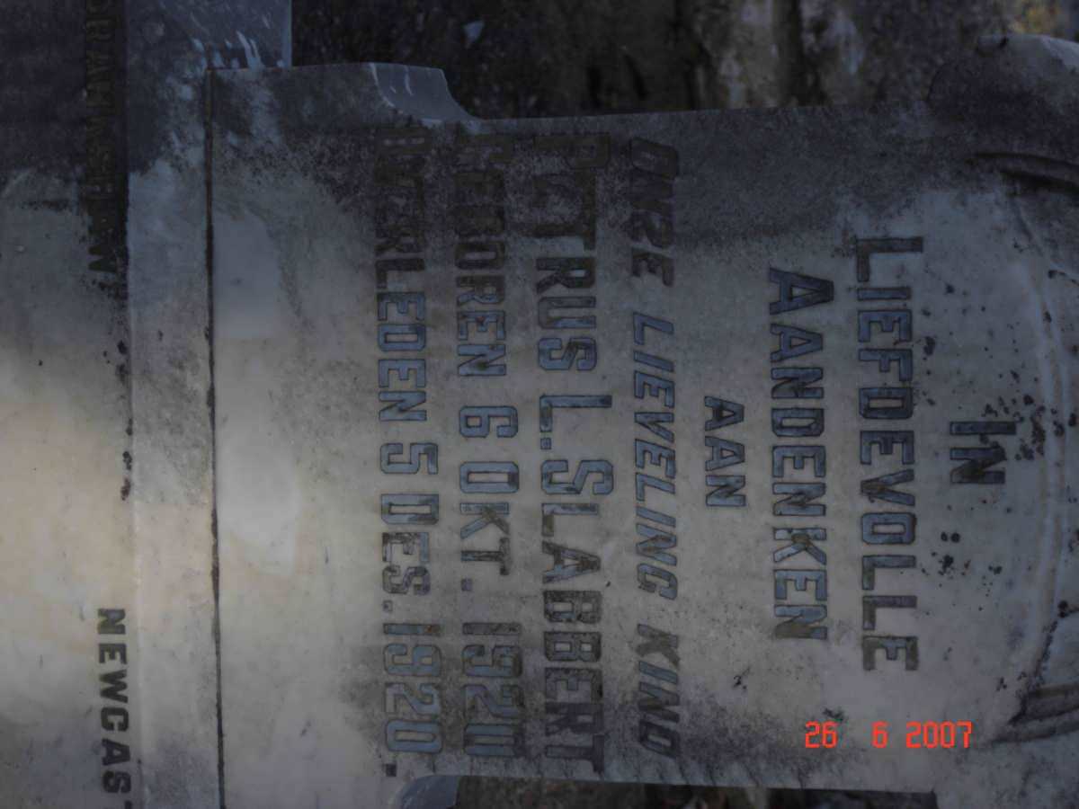 SLABBERT Petrus L. 1920-1920