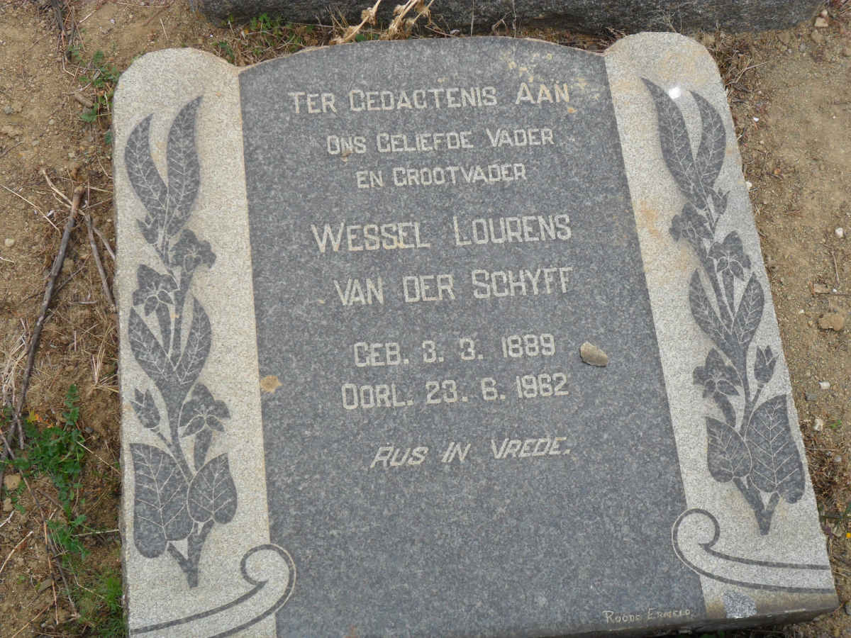 SCHYFF Wessel Lourens, van der 1889-1962