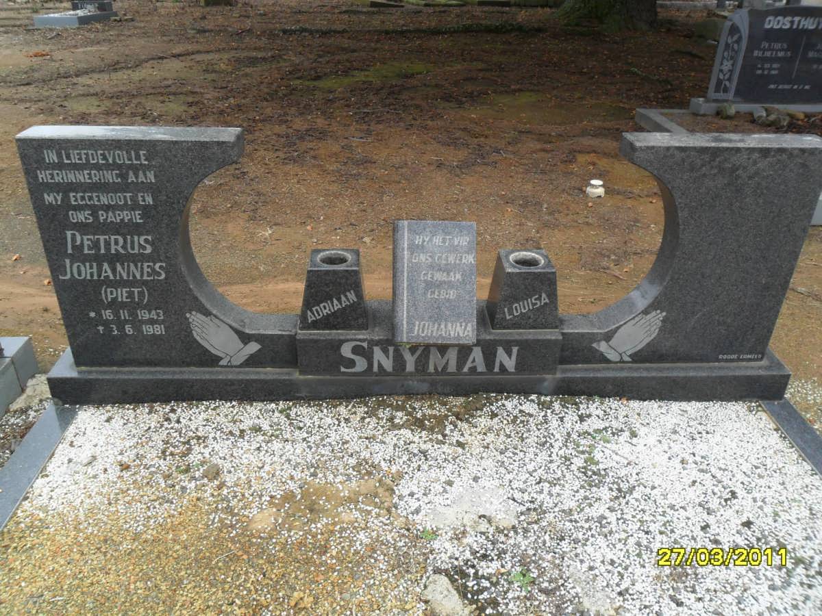 SNYMAN Petrus Johannes 1943-1981
