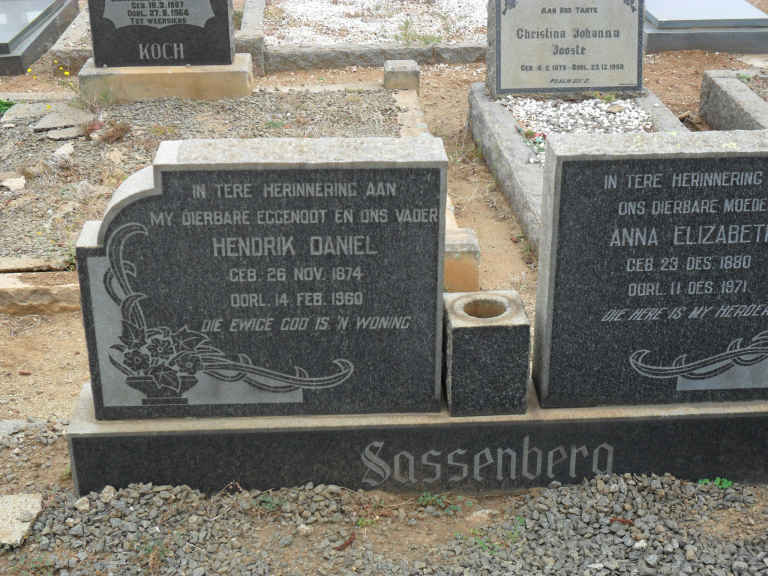 SASSENBERG Hendrik Daniel 1874-1960