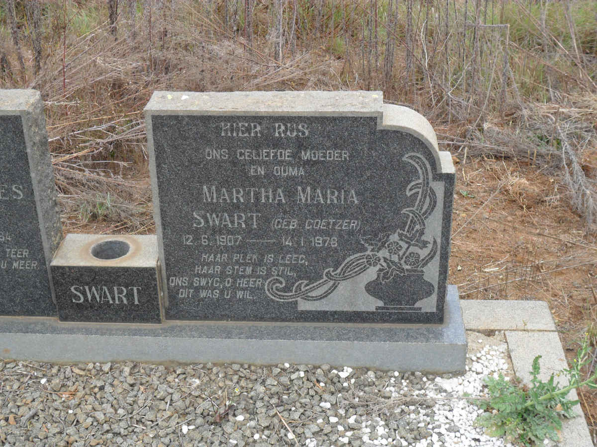 SWART Martha Maria COETZER 1907-1978