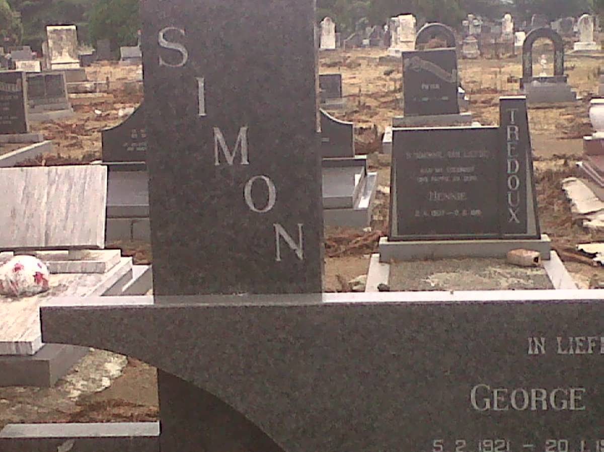SIMON George 1921-1981 &amp; Marthie -2004