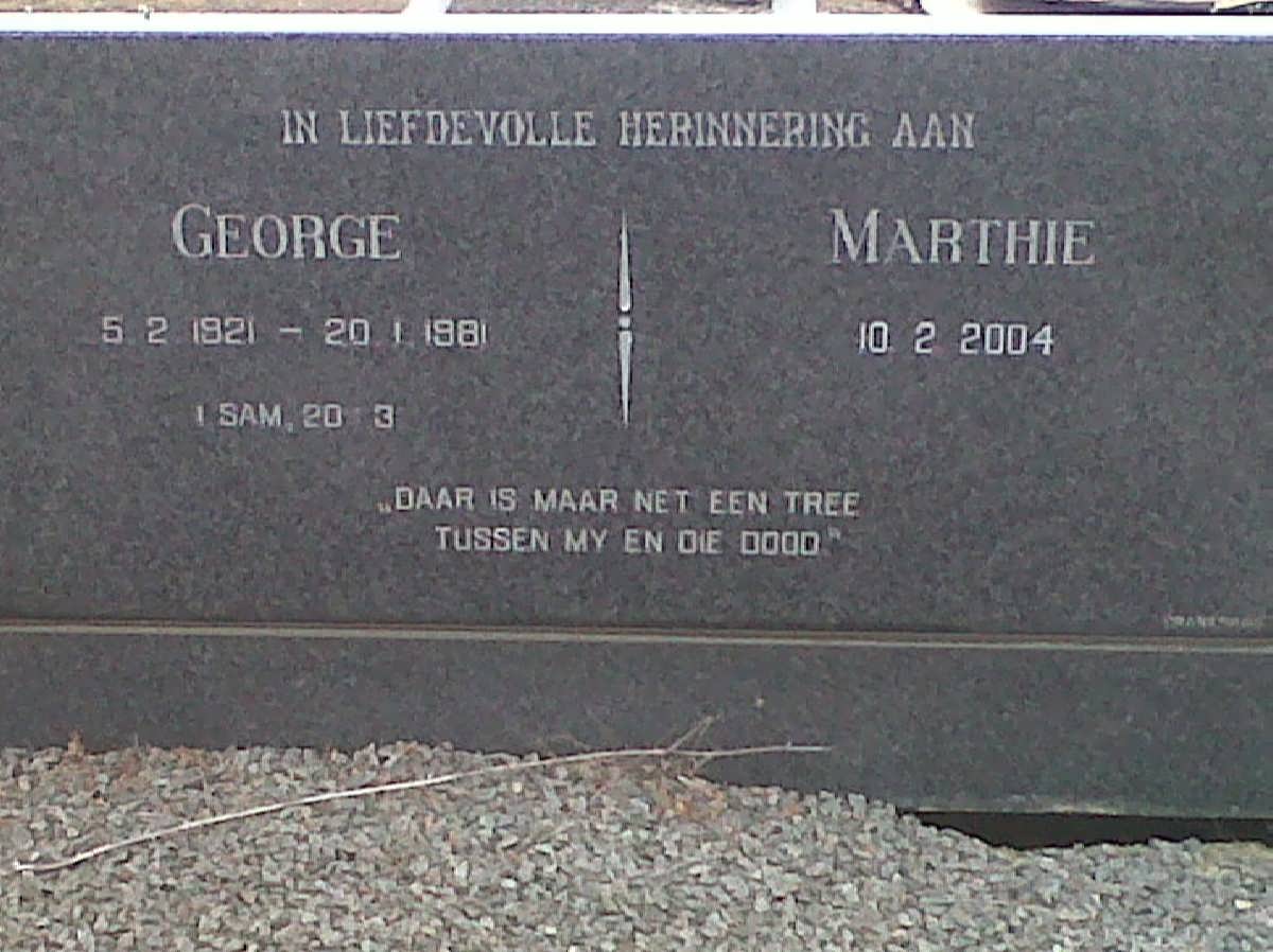 SIMON George 1921-1981 &amp; Marthie -2004