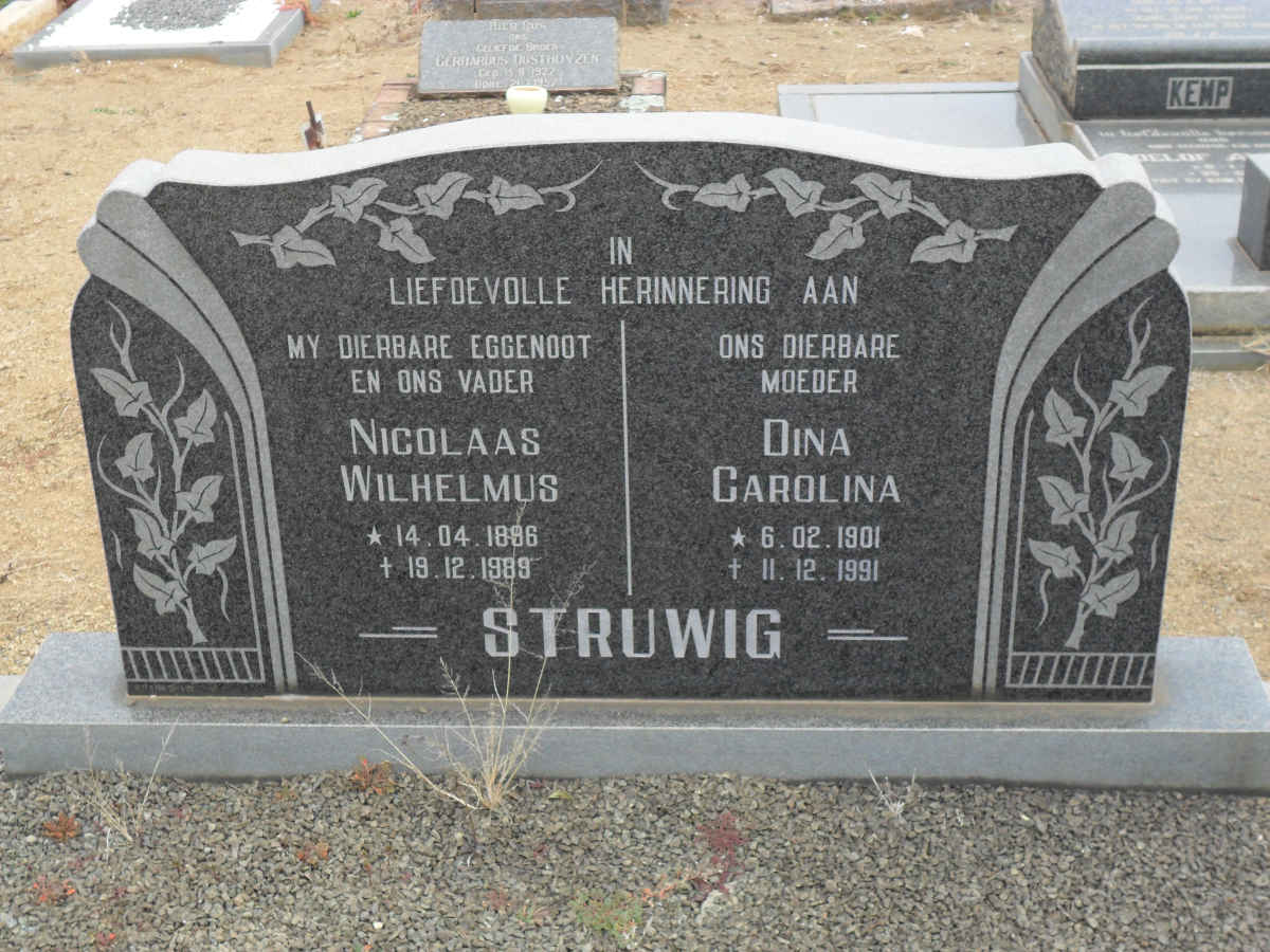 STRUWIG Nicolaas Wilhelmus 1886-1989 &amp; Dina Carolina 1901-1991