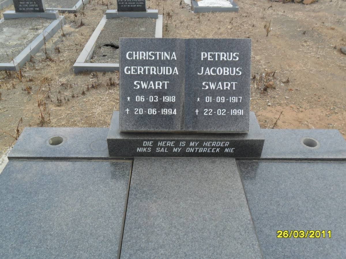 SWART Petrus Jacobus 1917-1991 &amp; Christina Gertruida 1918-1994