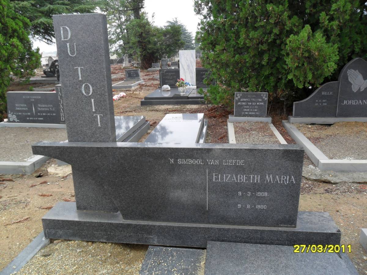 TOIT Elizabeth Maria, du 1908-1980