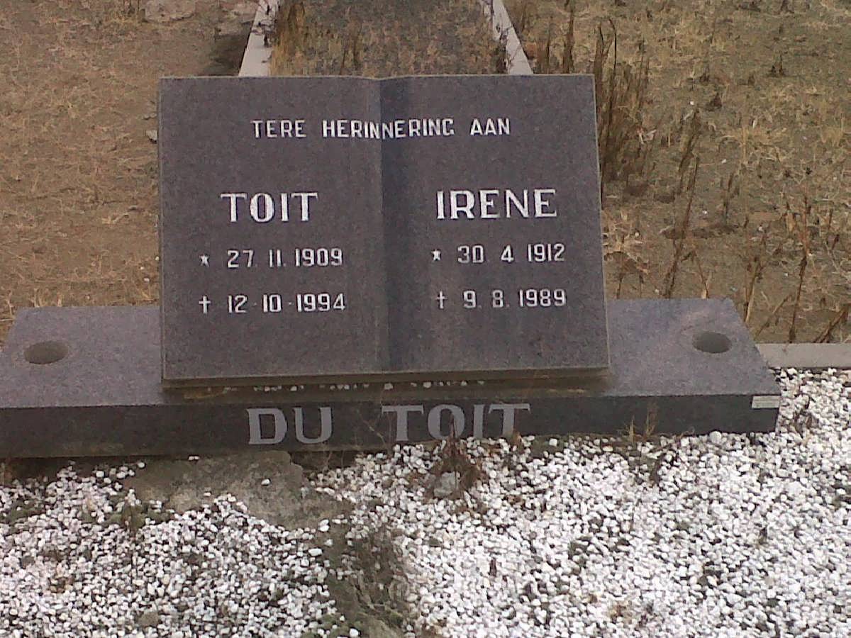 TOIT Toit, du 1909-1994 &amp; Irene 1912-1989
