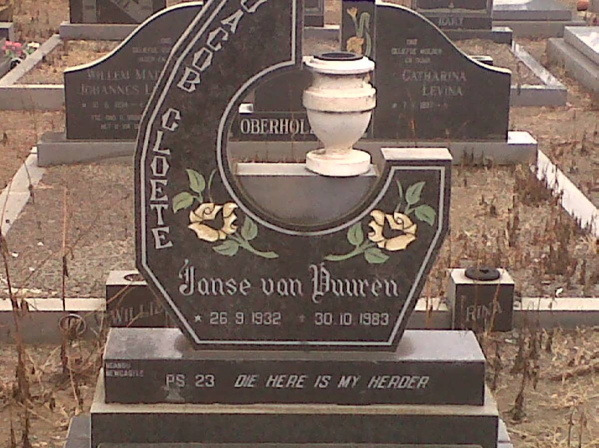 VUUREN Jacob Cloete, Janse van 1932-1983
