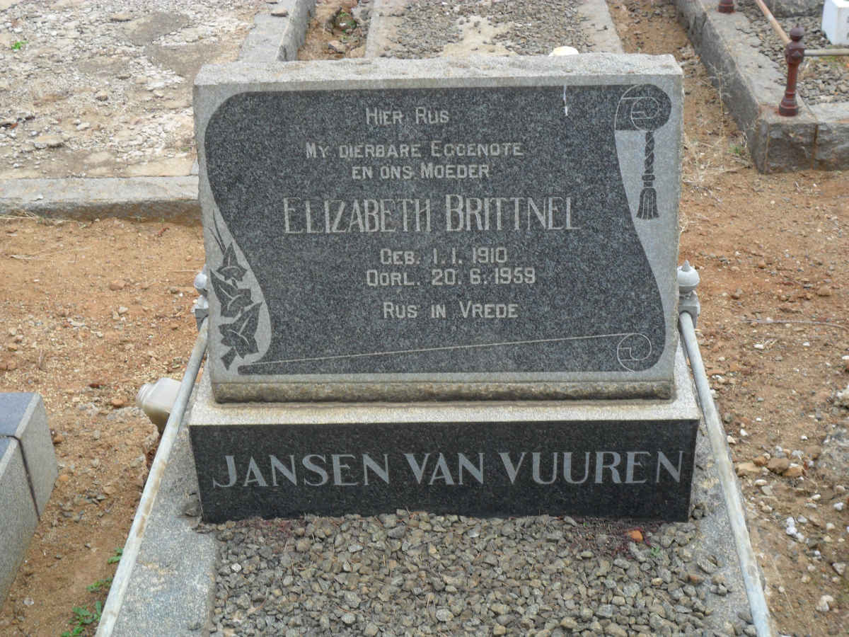 VUUREN Elizabeth Brittnel, Jansen van 1910-1959