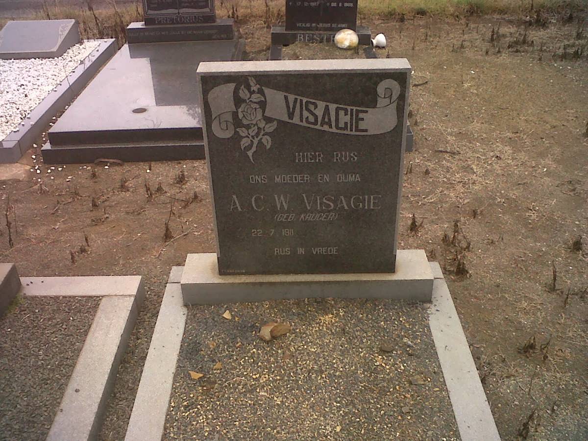 VISAGIE A.C.W. nee KRUGER 1911-