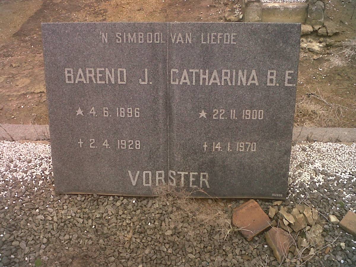 VORSTER Barend J. 1896-1928 &amp; Catharina B.E. 1900-1970