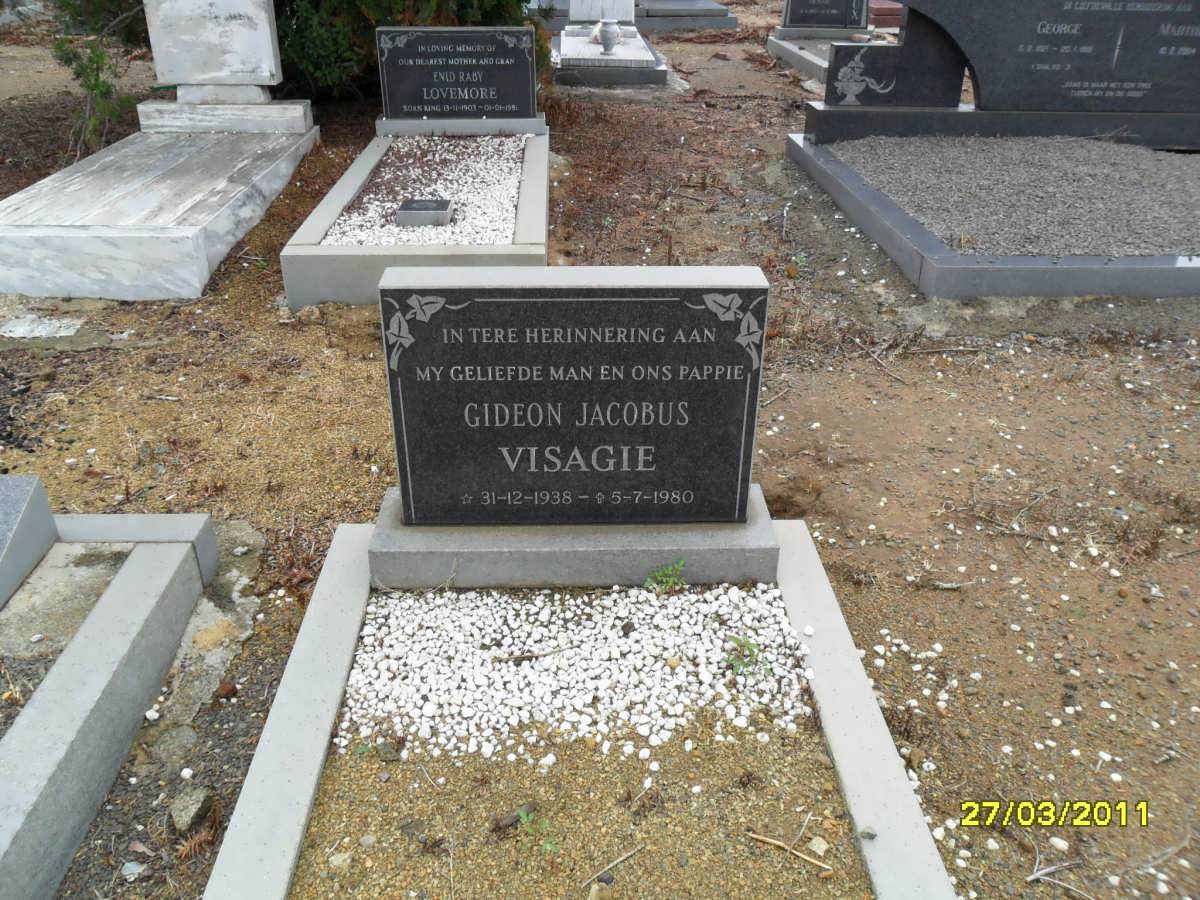 VISAGIE Gideon Jacobus 1938-1980