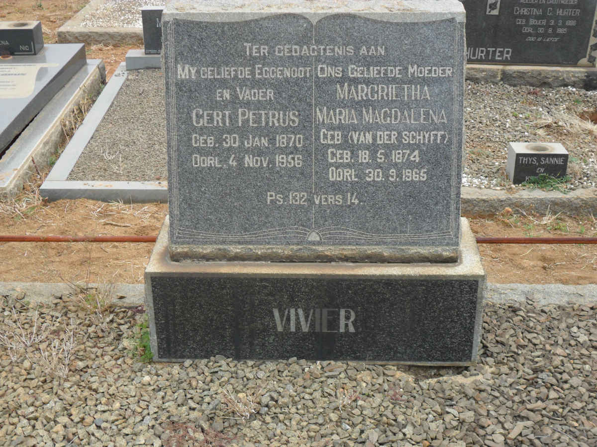 VIVIER Gert Petrus 1870-1956 &amp; Margrietha Maria Magdalena VAN DER SCHYFF 1874-1965