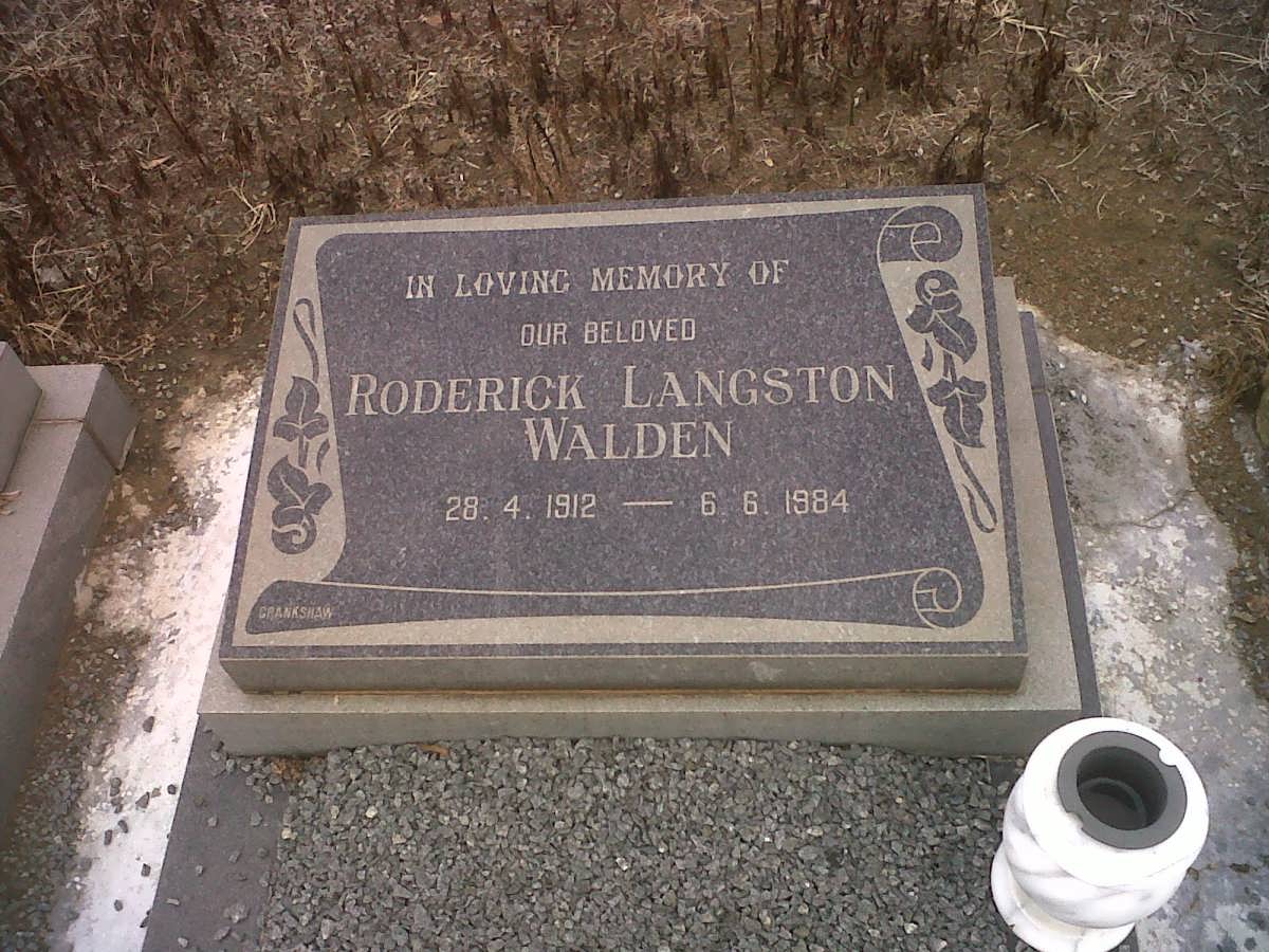 WALDEN Roderick Langston 1912-1984