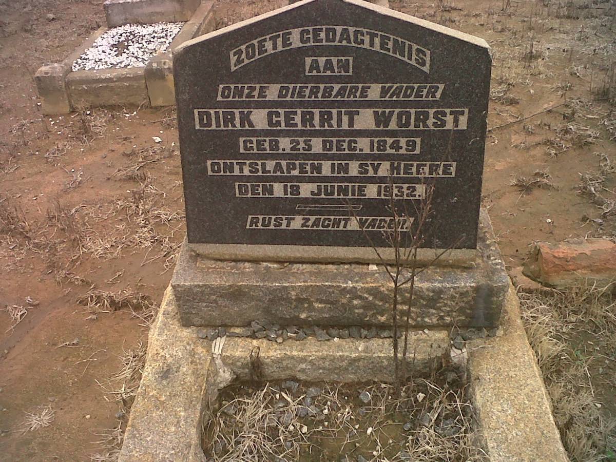 WORST Dirk Gerrit 1849-1932