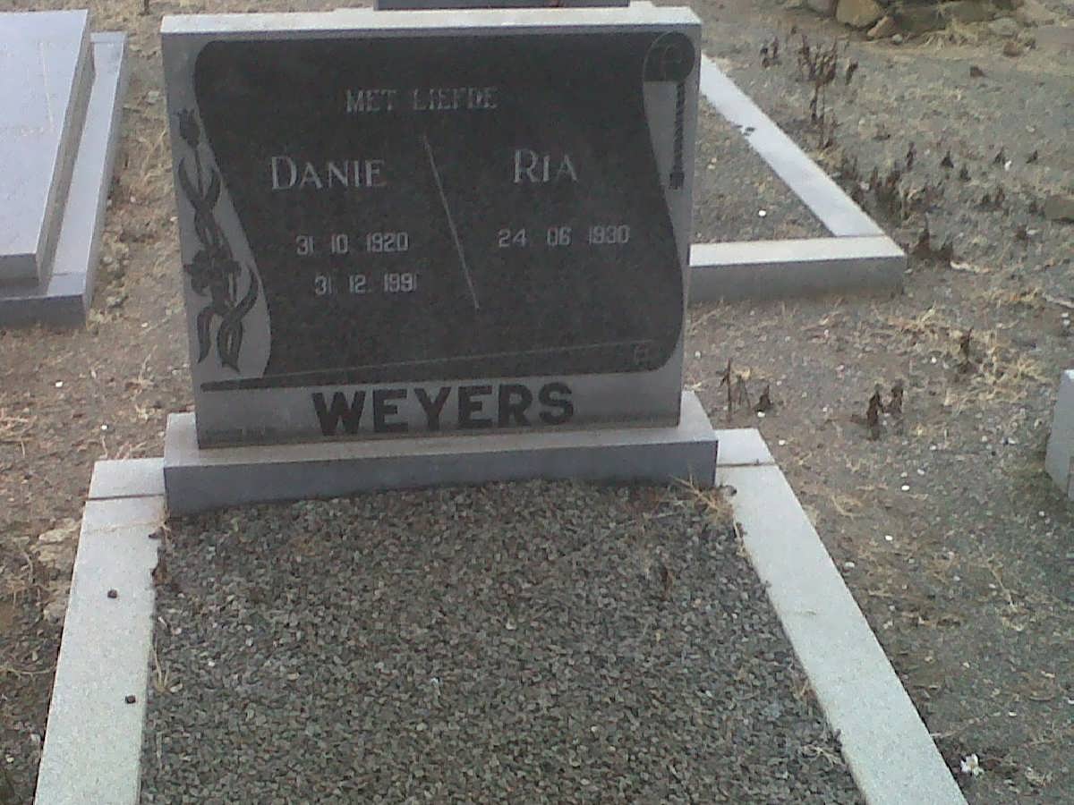 WEYERS Danie 1920-1991 &amp; Ria 1930-