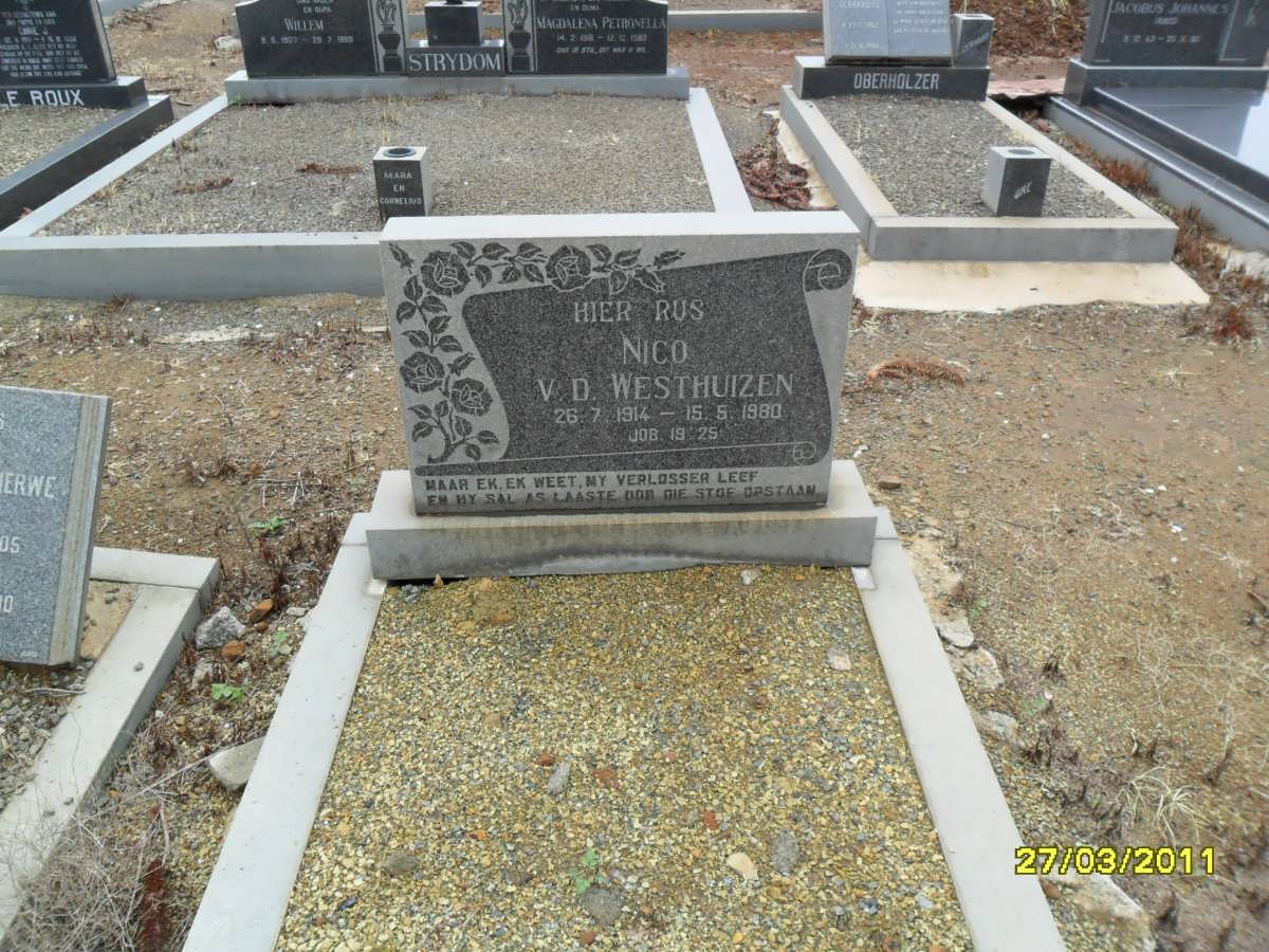 WESTHUIZEN Nico, v.d. 1914-1980