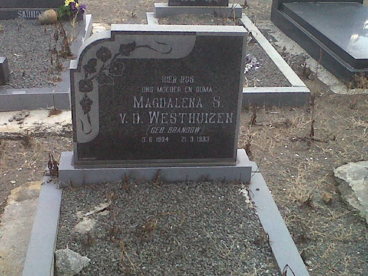 WESTHUIZEN Magdalena S., v.d. nee BRANDOW 1904-1993