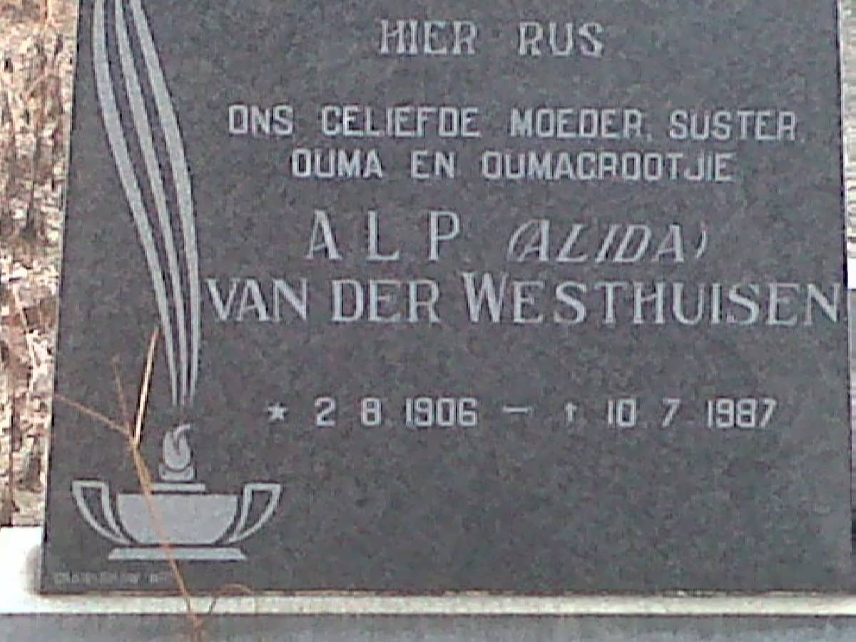 WESTHUISEN A.L.P., van der 1906-1987