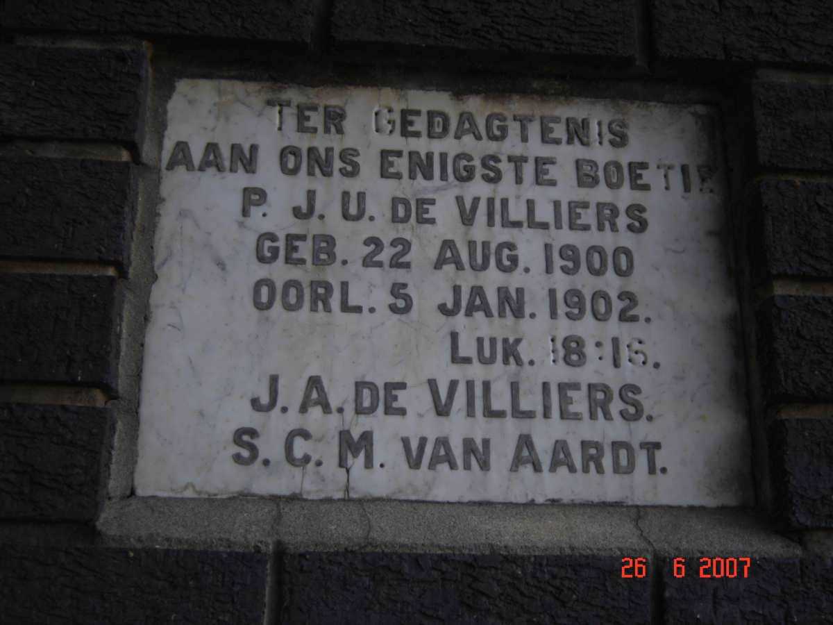 VILLIERS PJ.U., de 1900-1902