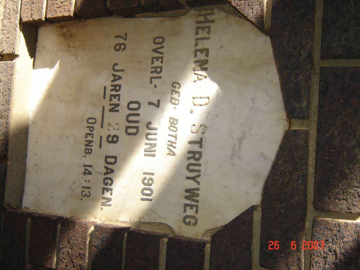 STRUYWEG Helena D. nee BOTHA -1901