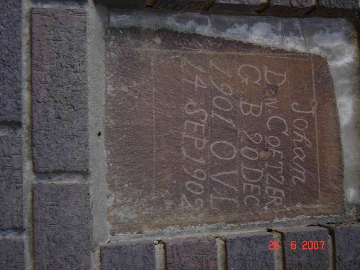 COETZER Johan D.N. 1901-1902