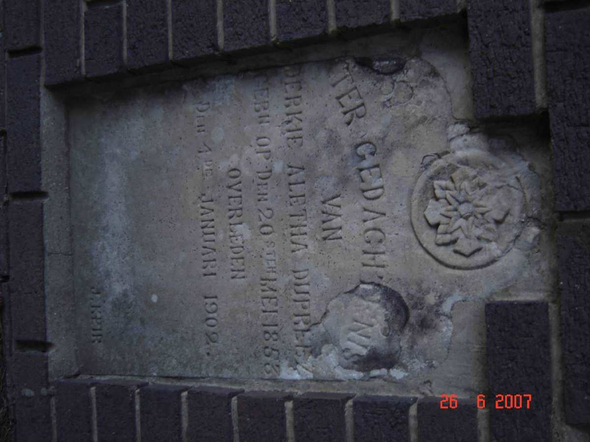 PREEZ Derkie Aletha, du 1853-1902
