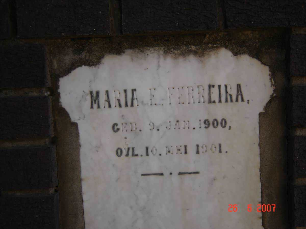 FERREIRA Maria E. 1900-1901