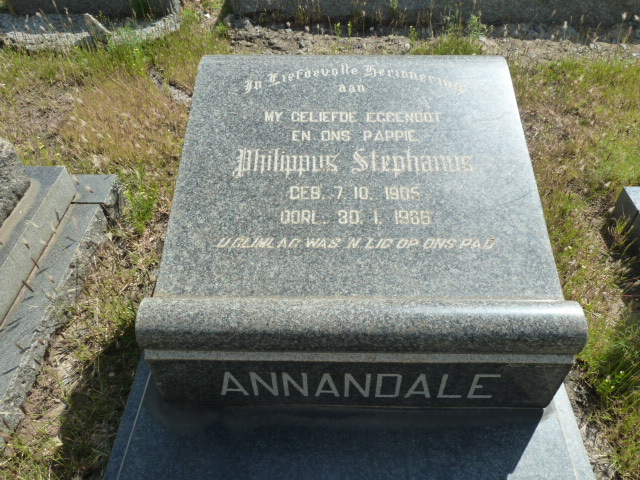 ANNANDALE Philippus Stephanus 1905-1966