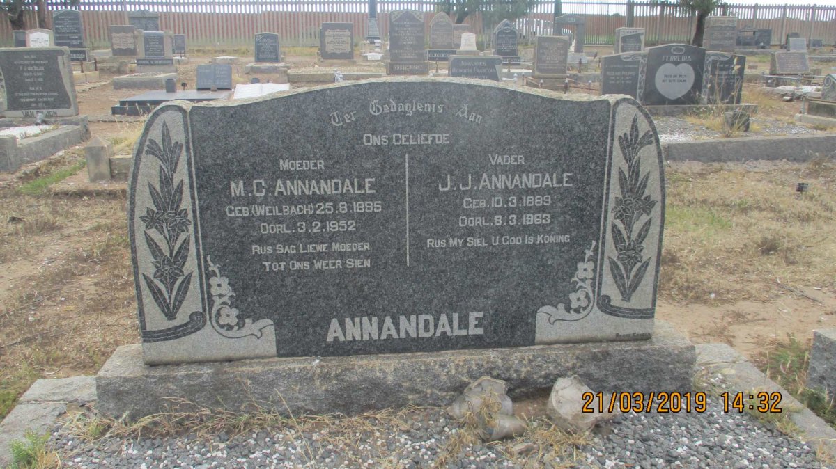 ANNANDALE J.J. 1889-1963 &amp; M.C. WEILBACH 1895-1952